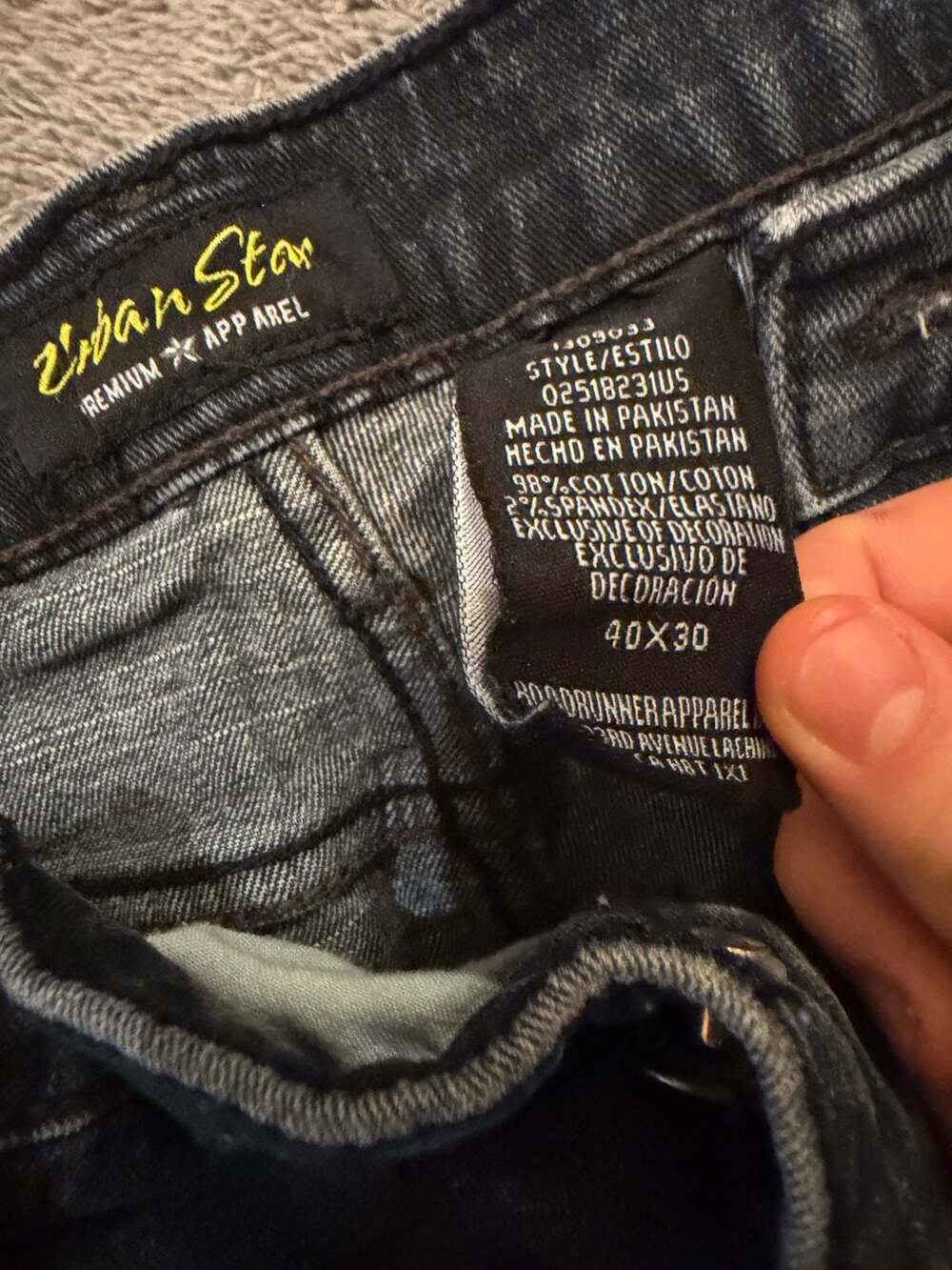 Urban Star Jeans Size 40x30 Dark Wash Stretch Denim - Picture 3 of 7